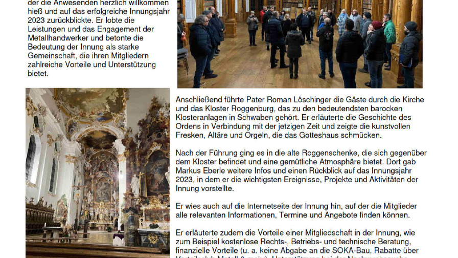 Metall-Innung feiert Jahresausklang im Kloster Roggenburg